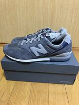 【未使用・箱アリ】ニューバランス newbalance nb cm996 メンズ スニーカー 27.5 27グレー 灰色 ネイビー スエード 996 cm996RM2_画像4