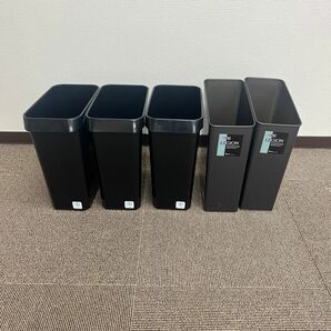 ダストボックス　ゴミ箱　黒　ブラック　５個セット　約２９×１７×３４　１３L ３個　約２６×13.5×３８　１０.５L ２個　