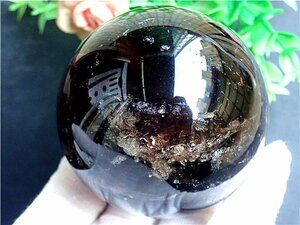 AAA級【魔除け】天然モリオン黒水晶丸玉178C1-42C52b