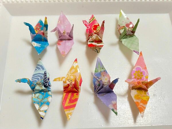 レジン　ハンドメイド　パーツ　折り紙　折り鶴　和風　日本　千羽鶴　