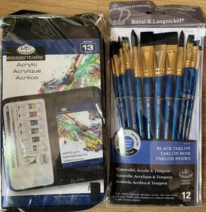  new goods unused high class acrylic fiber coloring material ROYAL LANGNICKEL 6 color set 13 item + paint brush writing brush 1 2 ps top class goods 