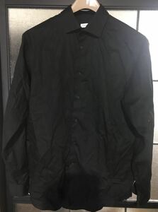  stylish * beautiful goods CK Calvin Klein no- iron regular Fit long sleeve shirt black black L size 