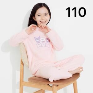 【新品未使用】UNIQLO ちいかわ × サンリオ フリースパジャマ 110cm 可愛い ふわふわ モコモコ ルームウェア ピンク