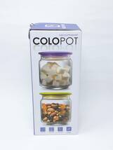 コロポット COLOPOT 食品保存容器 バキュームセーバー 密閉 真空 柄スポット 2個入り 真空ポンプ付き ZEIZIOMK_画像2