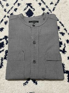 ENGINEERED GARMENTS BANDED COLLAR SHIRT H.TOOTH GRAY XS/エンジニアードガーメンツEGバンドカラーシャツハウンドトゥース千鳥格子グレー