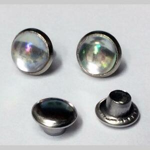 即決☆リベット・カシメ式☆ニッケル☆径7ｍｍ・足長4.5ｍｍ☆オーロラ☆10組