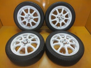 ☆スピスタ☆タイヤホイール　LMスポーツ ホワイト　ラパン 軽トラ 軽バス ゼスト　165/55R14　4.5J　+45　100-4　4本　R141105　中古　21