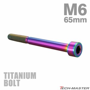 M6×65mm P1.0 64チタン合金 スリムヘッド キャップボルト 六角穴付き チタンカラー 1個 JA1990