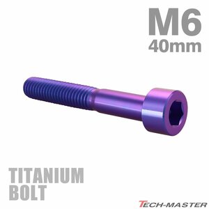 M6×40mm P1.0 64チタン合金 スリムヘッド キャップボルト 六角穴付き パープルブルー 1個 JA1958