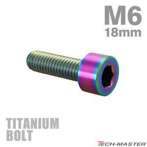 M6×18mm P1.0 64チタン合金 スリムヘッド キャップボルト 六角穴付き チタンカラー 1個 JA1930