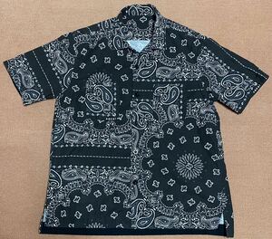 【新品同様】sacai 22SS Bandana Print Shirt BLACK SIZE3 MA-1 NYLON TWILL Carhartt WIP NIKE サカイ バンダナ　Garons UNDER COVER 