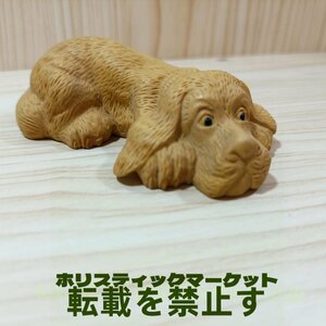 木彫 柘植 犬 置物 十二支 木製 動物 工芸品