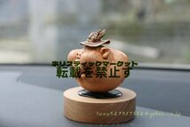 豚 細工彫刻 木製 彫刻工芸品 手作り 美品 切金 本金 置物 ブタ_画像2