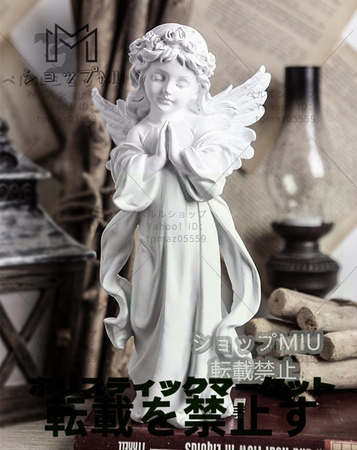 Western interior, angel, prayer, praying angel, sculpture, statue, Western, miscellaneous goods, object, ornament, figurine, entrance, room, office, resin, handmade, handmade, Interior accessories, ornament, Western style