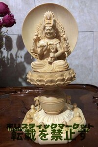 極上品 愛染堂　愛染明王 置物 座像 総檜材　仏教工芸品　木彫仏教　精密彫刻　仏師で仕上げ品