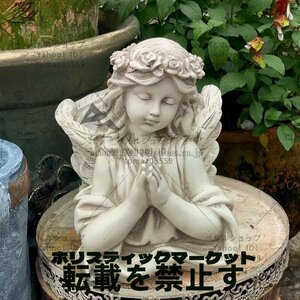 西洋インテリア 天使 祈り 祈るエンジェル プランター 花器 ガーデンオーナメント 雑貨 オブジェ 置物 フィギュリン 樹脂