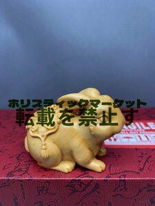 うさぎ　卯（うさぎ）木彫り 　ぶつぞう　置物　美品　木製品