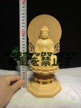 新作 総檜材 釈迦如来 置物 仏教工芸品　木彫仏教　精密彫刻　極上品 仏像座像_画像6