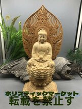 稀少 珍品 阿弥陀如来 阿弥陀如来像 阿弥陀如来坐像 精密彫刻 総檜材 木彫仏像 置物 鎮宅辟邪 阿弥陀仏_画像1