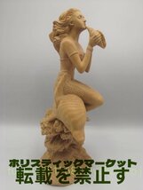 最新作 木彫 置物 人魚 彫刻工芸品_画像4