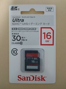 「送料無料」SanDisk サンディスク ウルトラ SDHC UHS-I カード 16GB SDSDUG-016G-J35 （新品未使用未開封）
