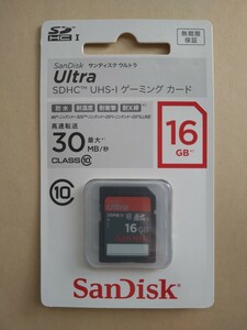 「送料無料」SanDisk サンディスク ウルトラ SDHC UHS-I カード 16GB SDSDUG-016G-J35 （新品未使用未開封）