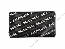 K649.. BALENCIAGA バレンシアガ 長財布 コンチネンタル ウォレット SIGNATURE ジップ ラウンドファスナー イタリア製 ★ 1060 ブラック_画像3