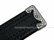 K670-95.. BOTTEGA VENETA ボッテガ ヴェネタ ベルト プレート バックル アンティーク ナッパ ロゴ イタリア製 ★ 1217 BLACK × ARDOISE_画像7