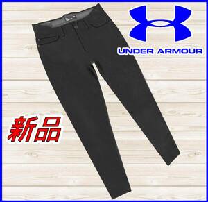 【国内正規品】55%OFFアンダーアーマーゴルフパンツUNDERARMOUR◆ウエストストレッチテーパードゴルフズボン34/XL黒ブラック定価:11,000円