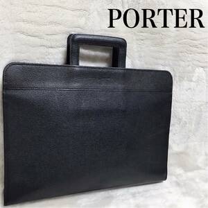 PORTER ビジネスバッグ 2way クラッチバッグ オールレザー ロゴ ポーター 吉田カバン