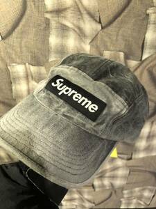 1円 ★ Supreme シュプリーム 22AW ★ 福岡出品 送料520円OK ★ Denim Camp Cap キャップ グレー　FK