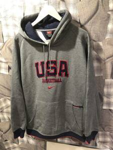 1円スタート ★ NIKE ナイキ ヴィンテージ USA BASKETBALL ★ 古着 バスケ パーカー サイズS グレー　FK