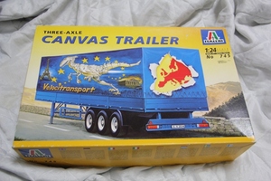 1/24 3軸幌型トレーラー THREE-AXLE CANVAS TRAILER ITALERI No 745 検索 アメリカ 大型トラック 模型 プラモデル グッズ