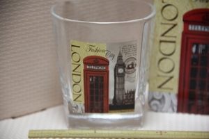 ガラス製 LONDON ロックグラス コースター付 検索 ロンドン イギリス 電話ボックス 時計台 グッズ グラス コップ 観光 名所