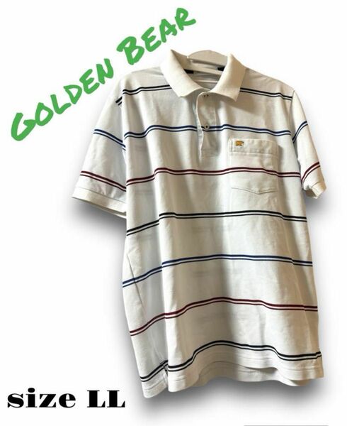 Golden Bear ゴルフTシャツ ポロシャツ ボーダー 半袖