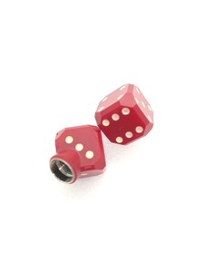 OWL タイヤバルブキャップ ダイス コーナーダイス　TIRE VALVE CAPS-OWL DICE / RED 自動車 タイヤ バルブ キャップ エア アルミ エアー