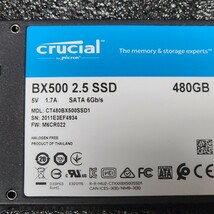 CRUCIAL BX500(CT480BX500SSD1) 480GB SATA SSD 正常品 2.5インチ内蔵SSD フォーマット済み PCパーツ 動作確認済み 500GB 512GB_画像3
