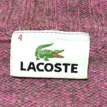 LACOSTE ウール ハーフジップ ニットセーター ミックスカラー n36 M〜L相当_画像3