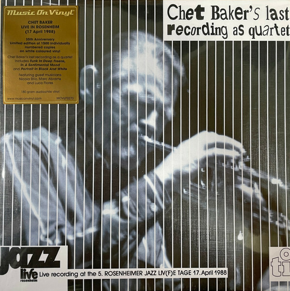 Chet Baker チェット・ベイカー - Chet Baker's Last Recording As Quartet 1,500枚限定再発二枚組ホワイト・カラー・アナログ・レコード