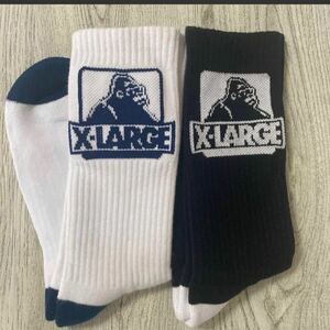 白黒セット【海外限定】XLARGE エクストララージ メンズソックス 男性用靴下　新品