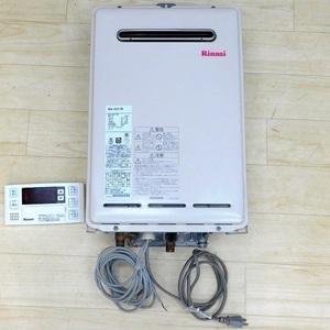 M968Mちょる★Rinnai リンナイ ガス給湯器 20号 都市ガス 給湯器 給湯専用 24号 RUX-A2010W リモコン有り 屋外式 壁掛形 2017年製 