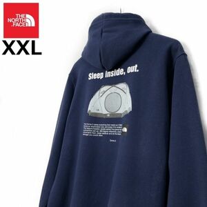 1円～!売切!【正規新品】THE NORTH FACE◆BRAND PROUD HOODIE パーカー テント ドーム US限定 ボックスロゴ 裏起毛(XXL)紺 181130-33