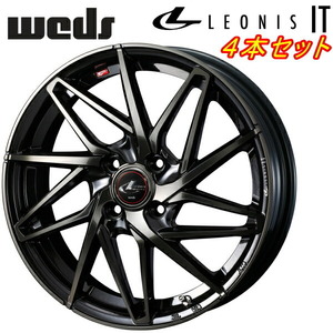 Weds LEONIS IT ホイール4本 パールブラック/ミラーカット/チタントップ 6.0-16inch 4H/PCD100 inset+50