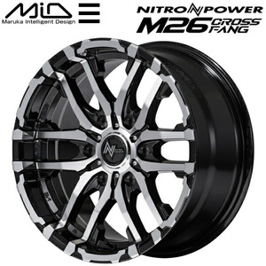 MID NITRO POWER M26 CROSS FANG ホイール4本 ブラックメタリック/ミラーカット 8.0J-17inch 6H/PCD139.7 inset+20