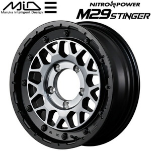 MID NITRO POWER M29 STINGER ホイール4本 セミグロスブラッククリア 5.5J-16inch 5H/PCD139.7 inset+20