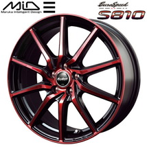 MID EuroSpeed S810 ホイール1本 ブラックポリッシュ/レッドクリア 4.5J-14inch 4H/PCD100 inset+45_画像1