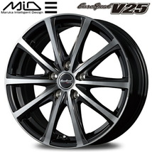 MID EuroSpeed V25 ホイール4本 ブラックポリッシュ 6.5J-16inch 5H/PCD114.3 inset+48_画像1