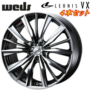 Weds LEONIS VX ホイール4本 ブラックメタルコート/ミラーカット 7.0-17inch 5H/PCD114.3 inset+42