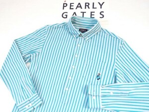 ★美品★PEARLY GATES パーリーゲイツ / PG89 ストライプ プルオーバー ボタンダウンシャツ / サイズ６