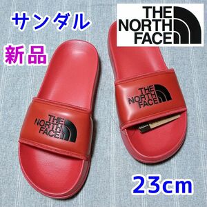 23cm ノースフェイス　シャワーサンダル　キャンプスライド　レッド　赤色　ブラック　黒色　スリッパ　ベナッシ